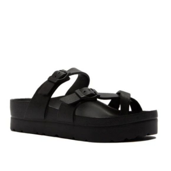 !! NEW !! Lightweight Flatform Sandals in Black - Picture 2 of 5